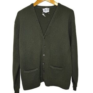 Vintage Frazer Wool Grandpa Cardigan XL Army Green‎